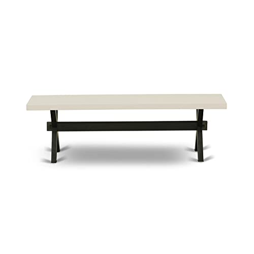 East West Furniture X-Style Modern Dining Table Bench with Wood Seat, 60x15x18 Inch, XB626 East West Furniture
