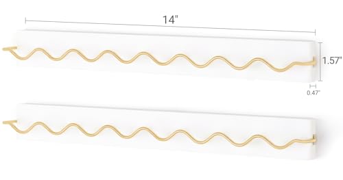 Mkono 2 Pack Wall Mounted Sunglasses Organizer Wood Sunglass Holder for Wall Modern Eyeglass Storage Hanging Eyewear Display Jewelry Rack for Entryway Living Room Bedroom, White Mkono