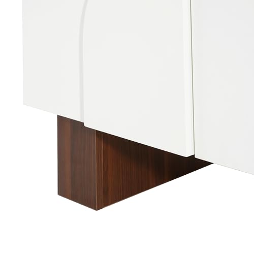 Christopher Knight Home Kyala Modern Sideboard Buffet Cabinet with Adjustable Shelves, Wooden Living Room TV Stand with Storage, Multifunctional Storage Cabinet, Entryway Console Table, White Christopher Knight Home