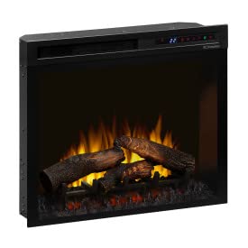 Dimplex 28 Inch Built-in Electric Fireplace - Multi-Fire XHD Firebox with Logs and Realistic Multi-Color Flames | Model: XHD28L DIMPLEX