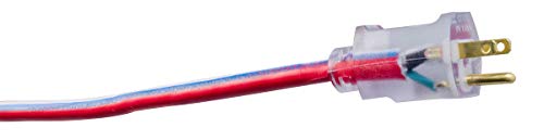 Southwire Heavy Duty Extension Cord, 50Ft, 12 Gauge, 3 Conductor, Outdoor Cord, Lighted End, SJTW, Red/White/Blue, 2548SWUSA1 Southwire