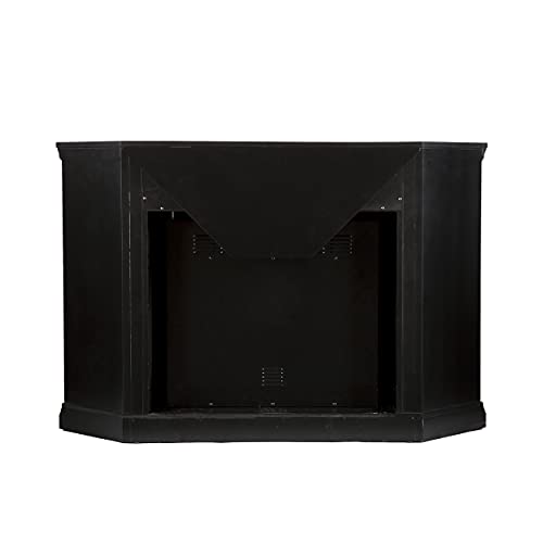 SEI Furniture Claremont Convertible Corner Electric Fireplace Media Stand with Storage, Black SEI Furniture