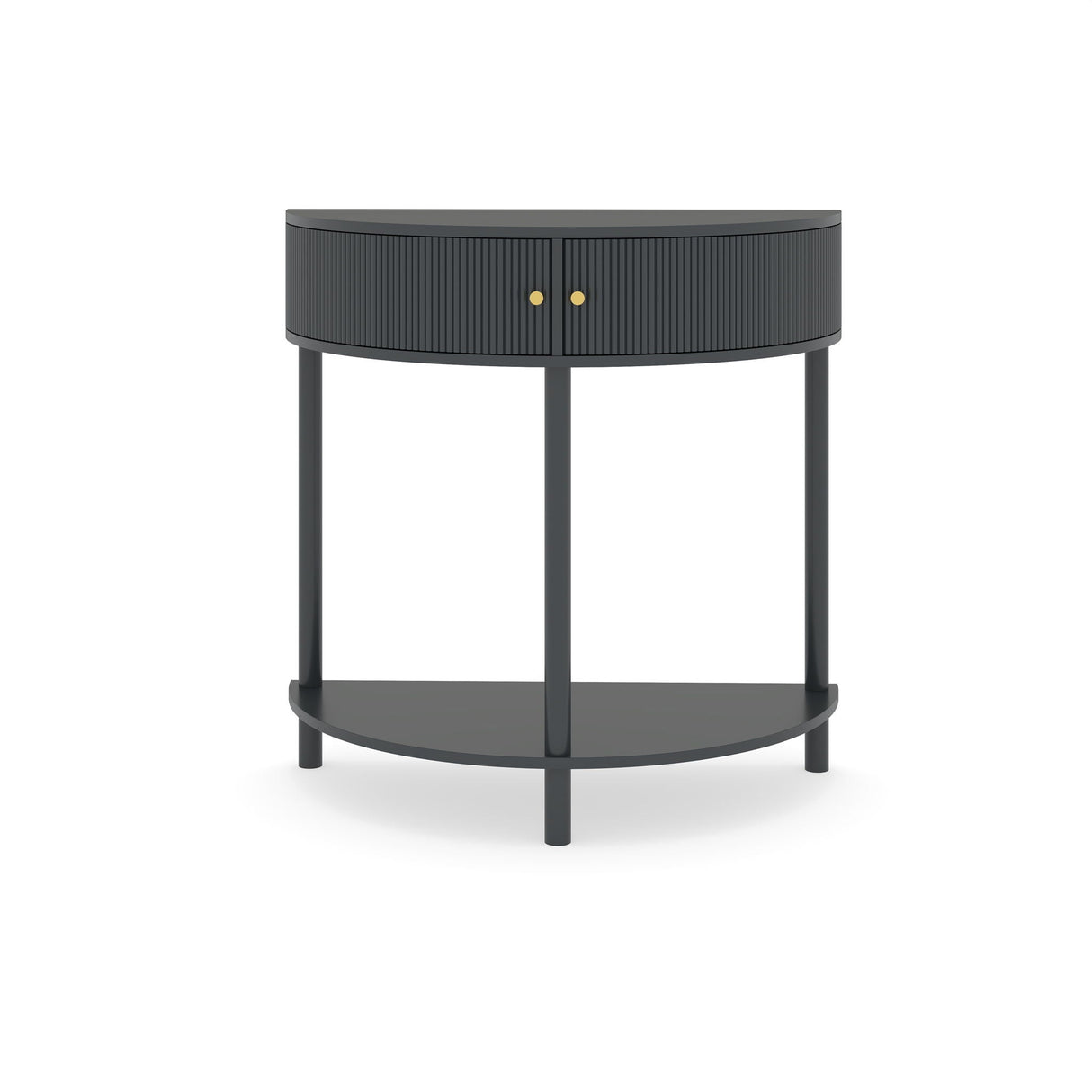 Demi Lune Console Table With 2 Storage Drawers