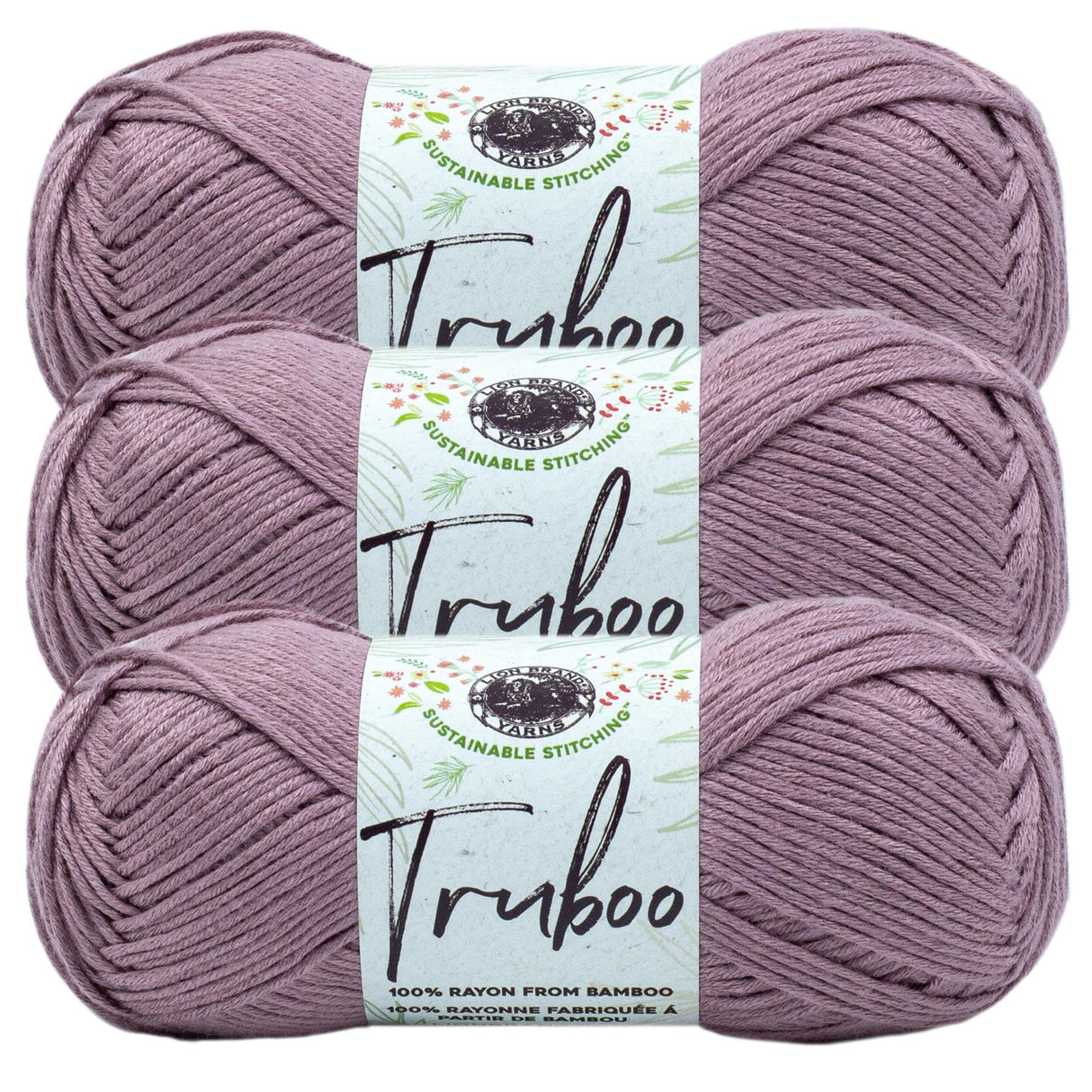 (3 Pack) Lion Brand Yarn Truboo Yarn, Mushroom Lion Brand Yarn
