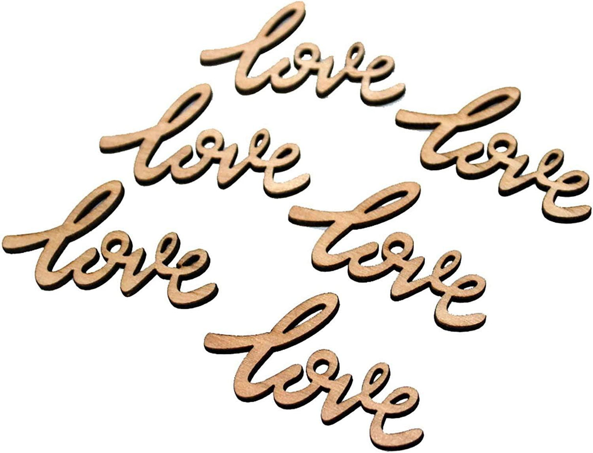 30Pcs Little Love Wood Crafts DIY Cutout Wooden Slices Unfinished Home Valentine Day Decoration, 2.17X1.26 In WoodArtSupply