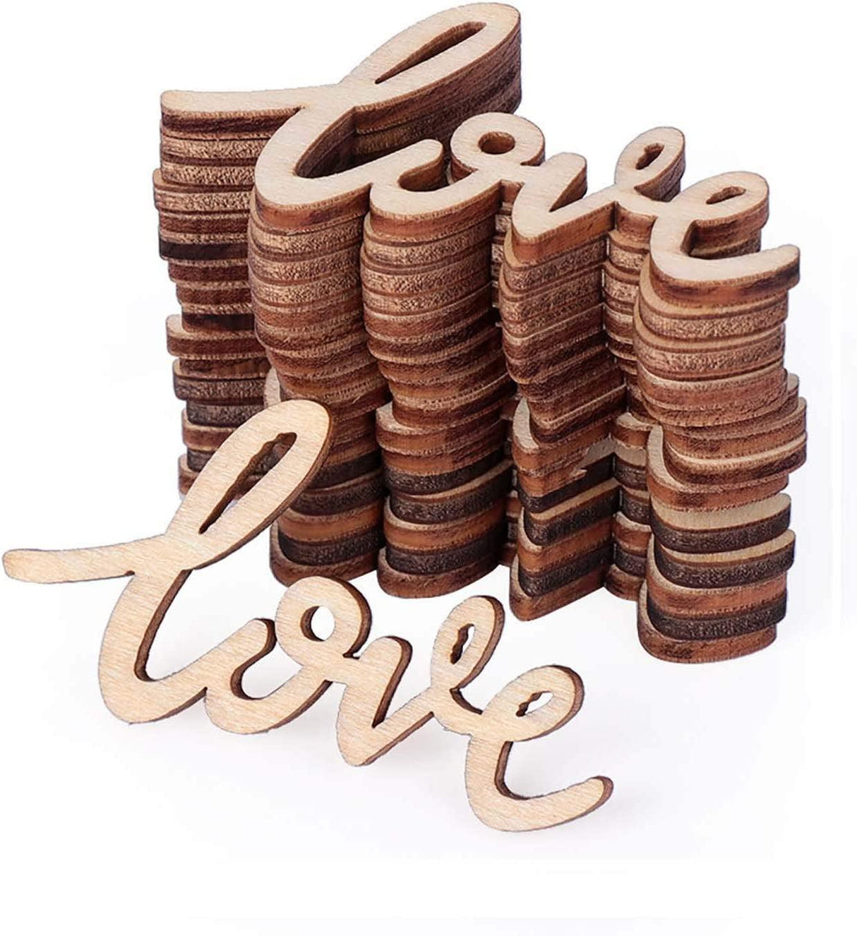 30Pcs Little Love Wood Crafts DIY Cutout Wooden Slices Unfinished Home Valentine Day Decoration, 2.17X1.26 In WoodArtSupply