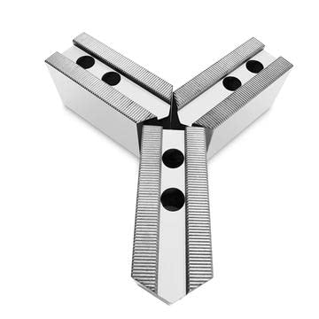 Lathe Chuck Serrated Steel Soft Jaws Set (3 Pcs) for 6" (B-206) Kitagawa, Samchully Chucks, Pointed, 2" Height- By Turner Workholding Turner Workholding