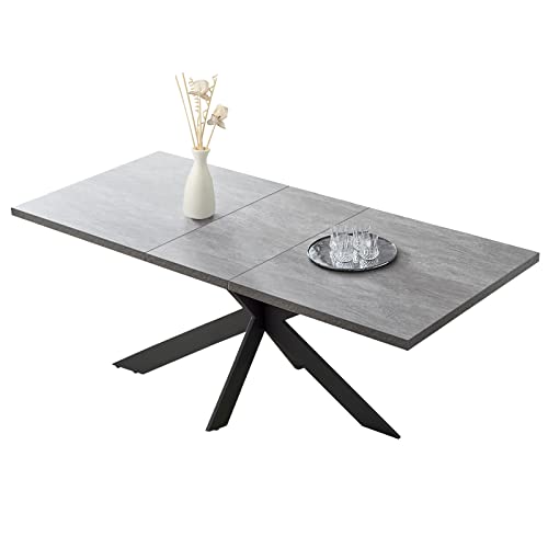 ZckyCine Modern Dining Table Table Set for 6-8 Person for Dining Room, Kitchen Table Set with Steel Legs ZckyCine