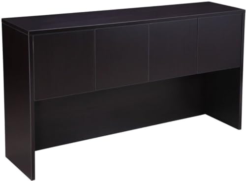 Boss Office Products Holland Executive U-Shape Desk with File Storage Pedestal and Hutch, 66", Mocha Boss Office Products