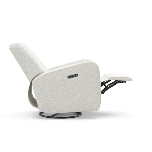 Graco Bellwood Power Recliner Swivel Glider (Ivory Boucle) – Electronic Power Recliner for Nursery, Includes Dual-USB Charging Port for USB-A & USB-C, Glider Rocking Chair with Full Recline Graco