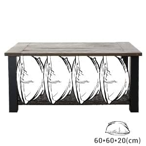 Grand patio Outdoor Coffee Table with Wicker Shelf Storage, 40-inch Rectangle Modern Patio Coffee Table with Faux Wood Tabletop, Fits with Outdoor Conversation Set Grand patio