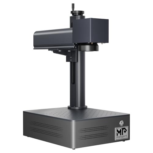 Monport 50W Fiber Laser Engraver, Fiber Laser Marking Machine with Red Dot Pointer, LightBurn Compatible 5.9"x5.9" Metal Etching Machine for Metal Marking with 100000 Hour Lifespan BSLcad Included Monport