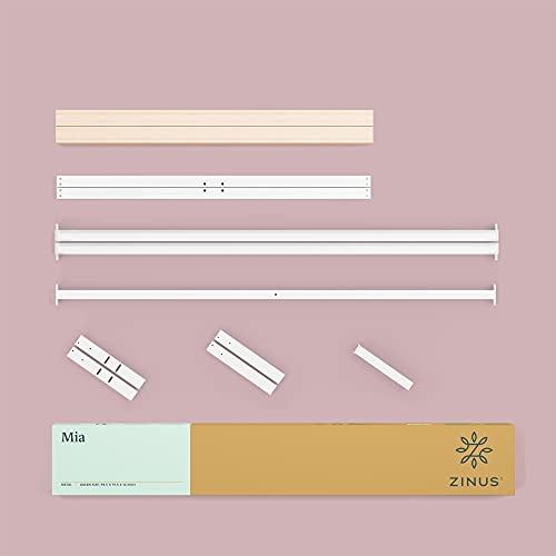 Zinus Mia Metal Platform Bed Frame - Twin Size, Wood Slat Support, Easy Assembly, White Zinus