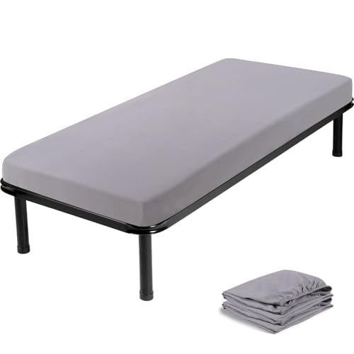 Cot Sheets 31" x 75", Cot Size Sheet Fitted for Narrow Twin Mattress/RVs Bunk/Guest Beds/Army Cots/Trifold Mattress/Travel Size Mattress, Ultra Soft & Breathable Camper RV Bunk Bed Sheets, Gray URZGU