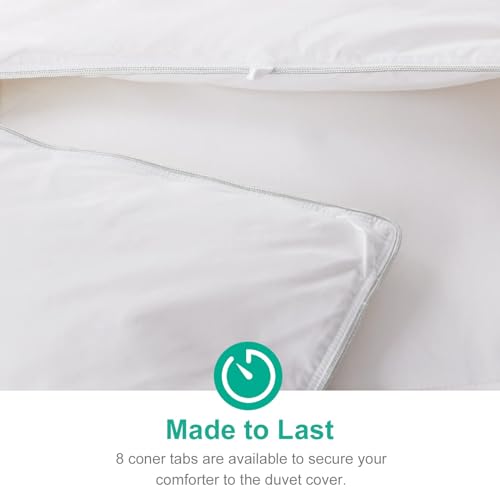 APSMILE Lightweight Down Feather Fibers Comforter Oversized King Size - Cooling Bed Comforter, Hotel Collection High Fill-Power Thin Duvet Insert for Warm Weather/Hot Sleepers, 120x98, White APSMILE