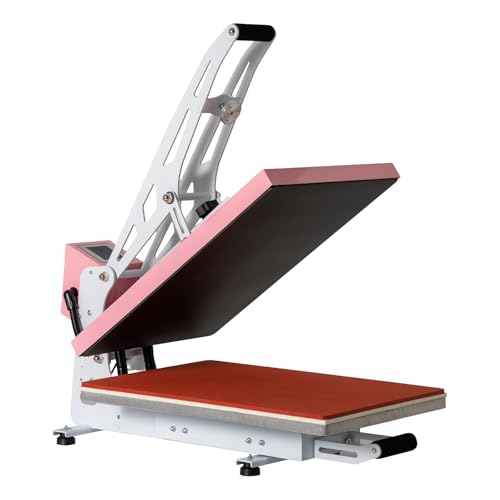 16x24 Inch Heat Press Machine,Semi-Auto Open T-Shirt Press with Slide-Out Drawer,2000W High Power Industrial Sublimation Machine, Air Switch Safety (16‘’×24‘’SEMI-AUTO Heat Press Machine-Pink) JintianCrafts
