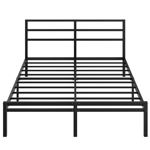 Lutown-Teen 12 Inch Full Bed Frame with Headboard and Footboard, Classic Metal Platform Full Size Bed Frame, Under Bed Storage, No Box Spring Needed, Easy Assembly, Noise Free, Black Lutown-Teen