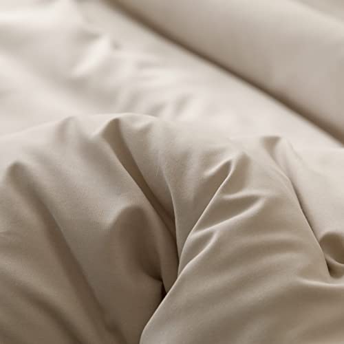 ROSGONIA Queen Comforter Set Oatmeal, 3pcs(1 Boho Oatmeal Comforter & 2 Pillowcases) All Season Soft Bedding Lightweight Bedspread Blanket Quilt ROSGONIA