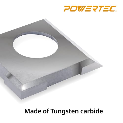 POWERTEC Carbide Cutters Knives for Wen Planers PL1326, Jointers JT630H w/Spiral, Helical Cutterheads, Square Blades Inserts fits Cutech Planers, POWERTEC
