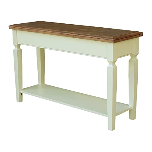 IC International Concepts International Concepts Vista Solid Wood Sofa Console Table, Hickory/Shell IC International Concepts