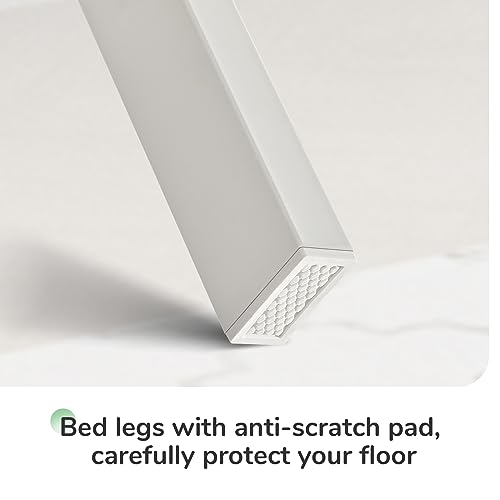 Novilla Queen Metal Platform Bed Frame with Wood Slat Support – Easy Assembly, White Finish Novilla