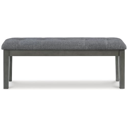 Signature Design by Ashley Hallanden Rustic Tufted Upholstered Dining Room Bench, Gray Signature Design by Ashley