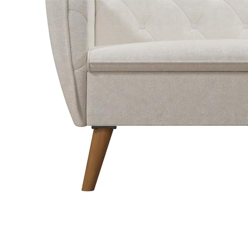 Novogratz Tallulah Memory Foam Futon Couch Bed, Futon Sofa Bed - Ivory Boucle Novogratz