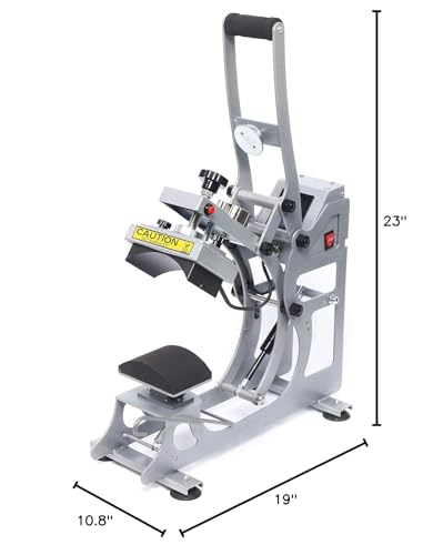 Hat Press Heat Machine, Commercial Caps Hat Heat Press Transfer Machine Semi-Auto Magnetic Digital Press, American Standard 110V Small Label Stamping Machine Heat Press Machine for Caps Genseino