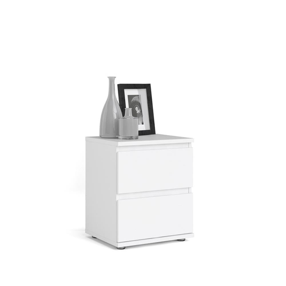 Tvilum 2 Drawer Bedroom Nighstand, White Tvilum