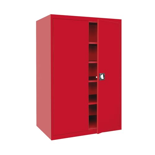 Sandusky Lee EA4R462472-01 Elite Garage Storage Cabinet, Steel Utility Cabinet with Adjustable Shelves, 72"H, Red Sandusky