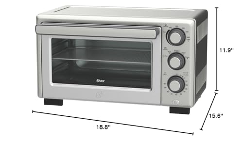 Oster Compact Countertop Oven With Air Fryer, Stainless Steel Oster
