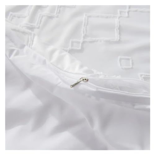 YUSIWOAL White Cover Duvet Cover Sets King Size Bedding Set Comforter Cover with Pillowcase Compatible with Double Bed Single Bed Linen,Summer Duvet Cover sets(Bianco,King) YUSIWOAL