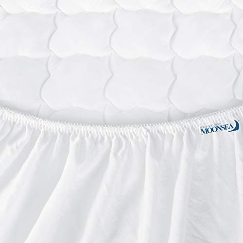 Queen Mattress Pad Thick Quilted Mattress Topper, Air Mattress Cover, Super Soft Breathable and Noiseless Down Alternative Fiber Extra Thick Mattress Pad with Deep Pocket Fits up to 23 Inch Mattress Moonsea