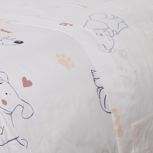 Comfy Deal Hight Thread Count Super Soft Microfiber Kid Breathable Bed Sheet Set with Pillowcase, Flat and Fitted Sheet (Twin, My Dog) Comfy Deal