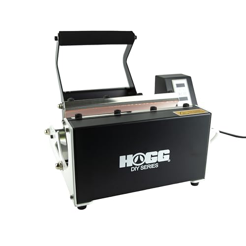 Hogg DIY Series Quick N' Easy Tumbler Heat Press Machine Bundle for Most Straight Sublimation Tumblers, Mugs, Bottles w/Bonus 20oz Sublimatable Skinny Tumbler, Sublimatable Paper, Gloves, & Heat Tape Hogg
