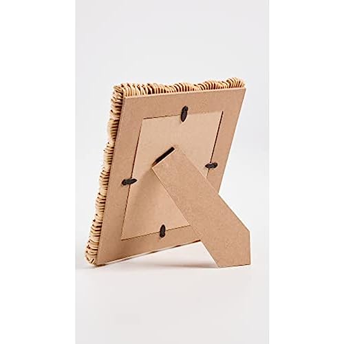 Two's Company 2-Piece 4" x 6" and 5" x 7" Rattan Photo Frame Set, Hand Woven Wicker Weave Natural Wood Rustic Boho Decor Frames Two's Company