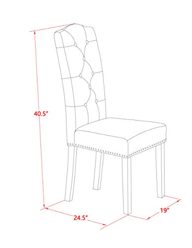 East West Furniture LAEL9-78-05 9 Piece Dining Set Includes a Rectangle Dining Room Table with Removable Leaf and 8 Grey Linen Fabric Upholstered Chairs, 42x92 Inch, Jacobean East West Furniture