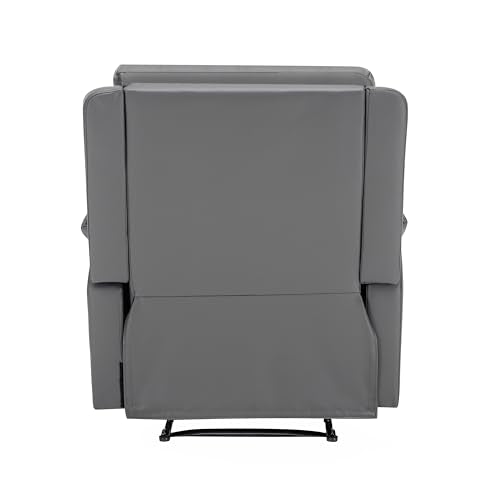 MINCETA Recliner Chairs,Modern 5" Wall Hugger Nursery Recliner with Overstuffed Arm and Back for Living Room,PU Leather in Gray