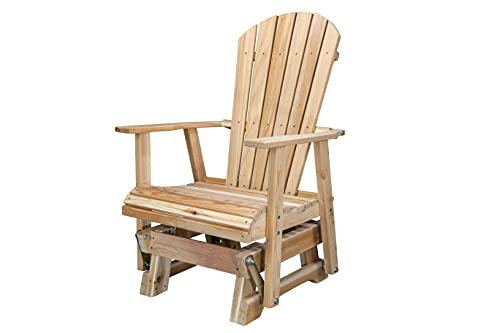 Kilmer Creek 2' Natural Cedar Fanback Adirondack-Style Glider, Amish Crafted Kilmer Creek
