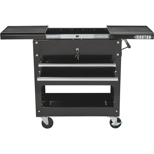 Ironton 28in. 2-Drawer Tool Cart - 30-1/2in.L x 14-1/2in.W x 33in.H, 350-Lb. Capacity Ironton