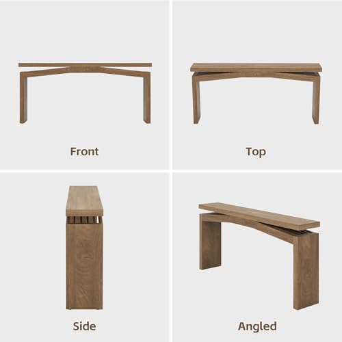 Epecoya Console Tables for Entryway 63-Inch, Wooden Sofa Tables Narrow Long Behind Couch Farmhouse, Modern Entryway Tables Rectangular for Entrance, Home, Living Room, Natural Brown Epecoya