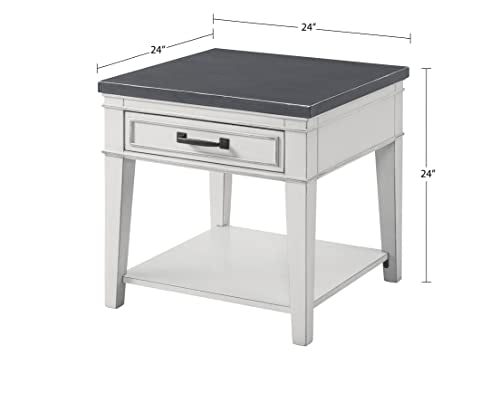 YeegfeyA Martin Svensson Home Del Mar, End Table, Antique White and Grey Martin Svensson Home