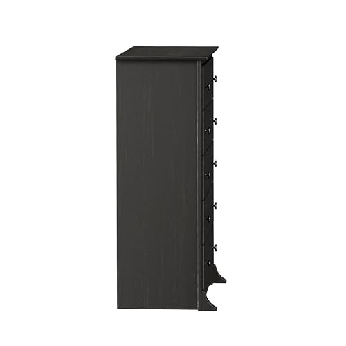 Prepac Sonoma Traditional 5-Drawer Tall Dresser for Bedroom, Functional Bedroom Dresser Chest of Drawers 17.75" D x 31.5" W x 44.75" H, Washed Black, HDC-3345 Prepac