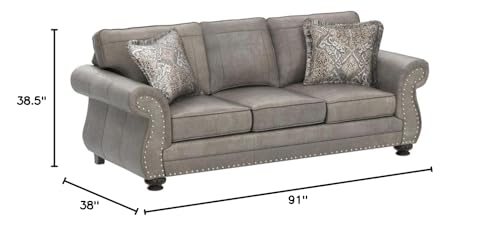 Roundhill Furniture Leinster Sofas, Gray Roundhill Furniture