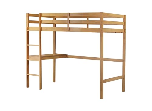 Bellemave Twin Loft Bed with Desk,Loft Bed for Kids, Boys, Girls,Wooden Loft Be Frame with Desk and Ladder, Natural Bellemave