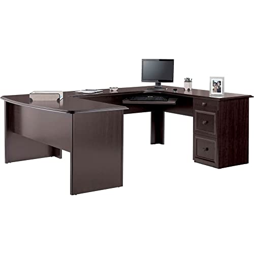Realspace® Broadstreet 65" W U-Shaped Executive Desk, Walnut Realspace