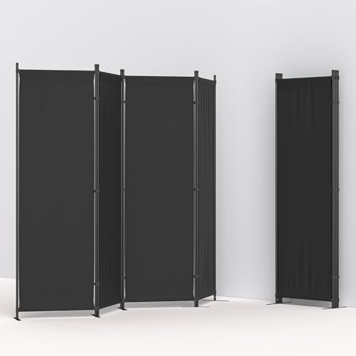 Morngardo 6FT Room Divider Portable, Folding Privacy Screens, 4 Panel Room Partitions, 88" Foldable Wall Dividers, Separating for Home Office Bedroom Dorm Decor (Black) Morngardo