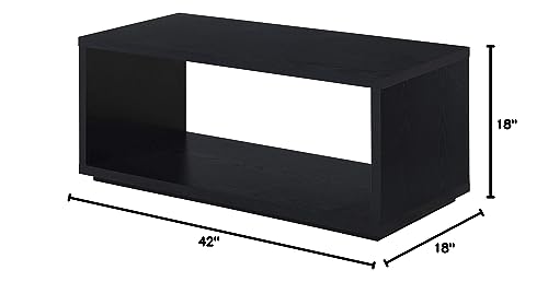 Convenience Concepts Northfield Admiral Coffee Table, Black, 18 in x 42 in x 18 in Convenience Concepts