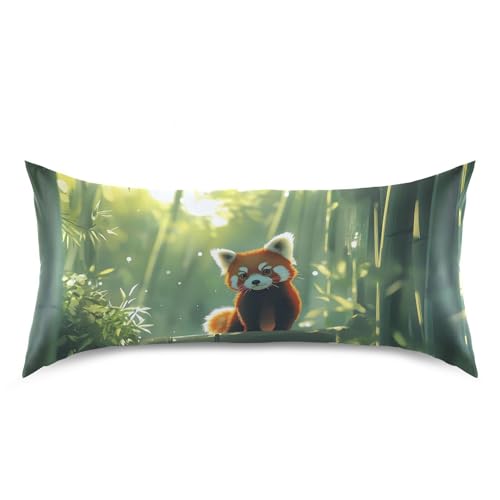 Bokkoy Soft and Silky Satin Pillow Case with Red Panda Watching Wrinkle Resistance for Standard, Queen, and King Sizes - Single Pack Sales Bokkoy