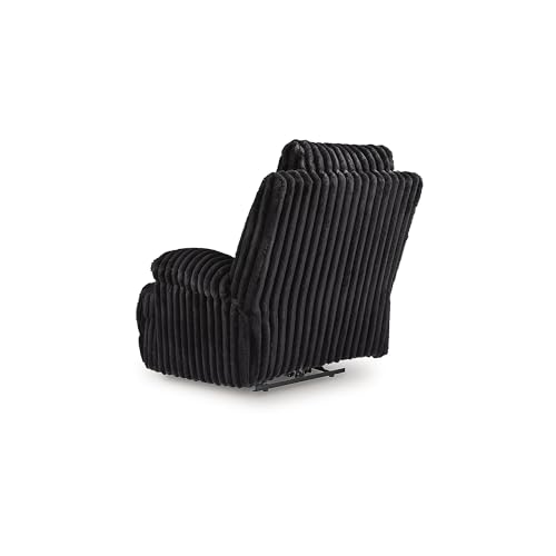 Signature Design by Ashley Higgesbee Modern Power Recliner with USB Port and Pillow-Top Armrest, Black
